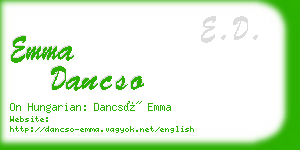 emma dancso business card